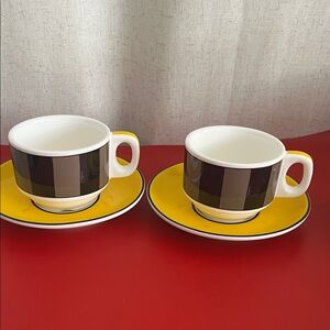 Fendi Roma Cups and Saucer set of 2